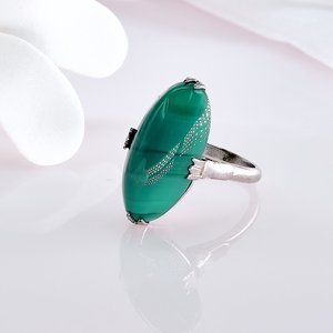 Malachite Ring, Size 6 US, Vintage Ring